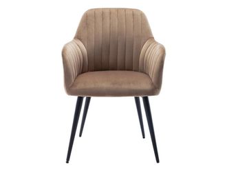 VENTE-UNIQUE.COM Set de 2 sillas terciopelo beige
