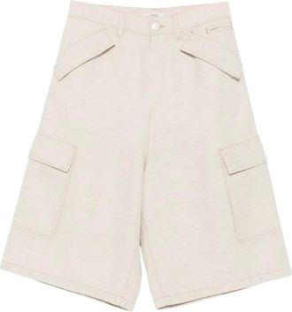 Fendi Cargo-short met hoge taille - Dames - Korte broeken - Wit - Maat: 3XS Zijde