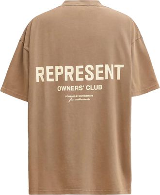 Represent Mens T-Shirt Owners Club Almond Cotton T-Shirts And Polos