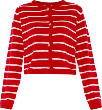 Usha Vest Dames rood witte strepen