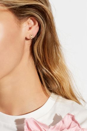 Tory Burch Earrings In The Shape Of A Logo, Womens, Gold