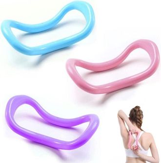 OEM Juego De 3 Aros De Yoga, Pilates, C&iacute;rculo De Estiramiento, Aro De Yoga, Equipo De Fitness Para Entrenamiento Y Desarrollo Muscular (rosa, Azul, Morado