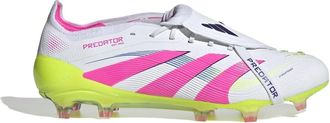 adidas Mens Predator Elite Fold Over Tongue Firm Ground Football Boots in White/Pink - Size UK 12.5