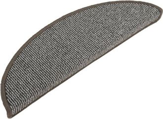 vidaXL Stair Mats 15 pcs 56x17x3 cm Grey Half Round vidaXL