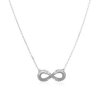 Swarovski Rhodium Plated Hyperbola Infinity Necklace
