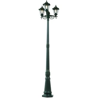QAZQA Qazqa - Classic Outdoor Lantern Dark Green 217cm 3-Lights IP44 - New Haven