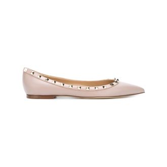 Valentino Garavani Ballerinas, female, Pink, Size: 10 US Rockstud Pointed-Toe Ballerina
