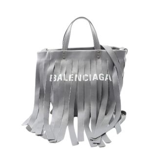Balenciaga Pre-owned Tote Bags, female, Gray, Size: ONE SIZE Pre-owned Laundry Cabas XS Leather Handbag