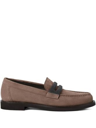 Brunello Cucinelli Su&egrave;de loafers - Bruin