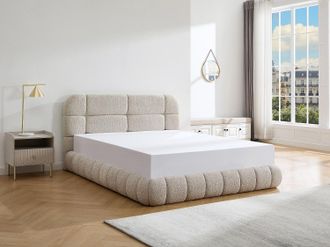 Vente-Unique Letto contenitore 180 x 200 cm Tessuto bouclette Beige - FORIOSY