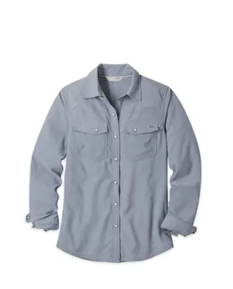 Stio | Womens Eddy Shirt Long Sleeve, Size Extra Small in Folkstone Grey Heather