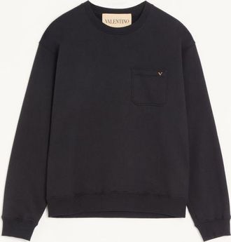 Valentino Felpa Valentino in cotone con VGold Uomo NERO XXL