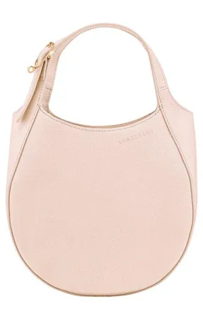 Longchamp Le Foulonn&eacute; Leather Top Handle Crossbody Bag in Cream at Nordstrom