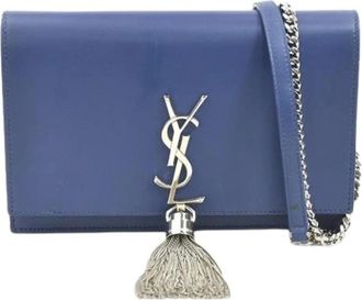 Saint Laurent Pre-owned Cross Body Bags, female, Blue, Size: ONE SIZE Pre-owned Vintage Cross Body Bag