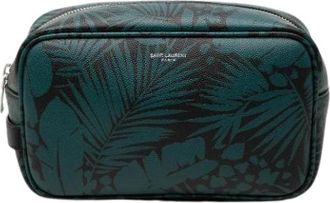 Saint Laurent Pre-owned Pouch - Dames - Vintage Tassen - Blauw - ONE Size - Leer - Vintage