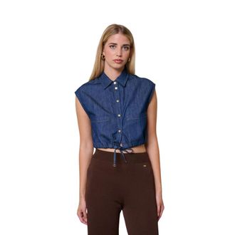 Kaos Kaos, Dames, Blouses & Shirts, Blauw, Maat: 2XS Denim