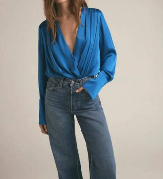 Favorite Daughter The Date Blouse In Sapphire