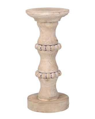 Sagebrook Home Wooden Banded Bead Candleholder