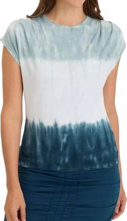 Xcvi Slub Arwen Top In White And Light Blue