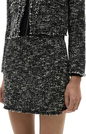 Mango Tweed Miniskirt in Black at Nordstrom, Size Xx-Small