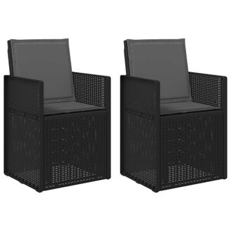 vidaXL Sillas De Comedor De Jard&iacute;n 2 Pcs Gris Antracita Pp Vidaxl