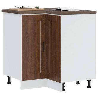 Berkfield Home Kitchen Corner Base Cabinet&not;Porto Brown Oak Engineered Wood