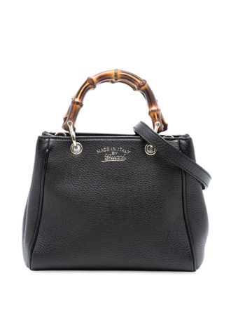 Gucci 2016-2025 Mini Calfskin Bamboo Shopper satchel - Black