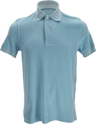 Tom Ford Polo Shirt in Light Blue Cotton