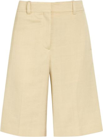 Another Tomorrow Tailored Wide-leg Bermuda Shorts - Beige - 36 (UK4 / Xxs)