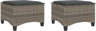 vidaXL Taburetes De Jard&iacute;n Con Cojines 2 Uds Gris 55x55x36 Cm Vidaxl