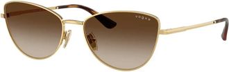 Vogue Eyewear Vlinderstijl Zonnebril in Goud - unisex - Zonnebrillen - Geel - 56 MM - Accessoires