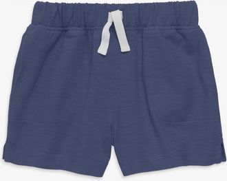 primary Baby Play Short In Solid in Sunwashed Navy at Nordstrom, Size 18-24M