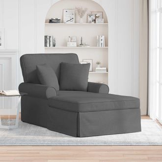 vidaXL Vidaxl Chaise Longe Con Gonna 3 Pz Grigio Scuro Tessuto