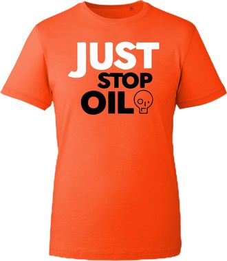 Generic JUST Stop Oil Protest T-Shirt - Bold Climate Activism Graphic Tee - Eco Awareness Unisex Top for Environmental Supporters (Orange, 2XL Years)