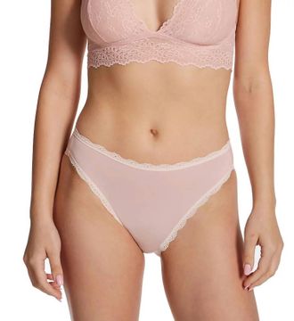 Wacoal Inspired Eyelet Hi-Leg Brief Panty In Rose Smoke