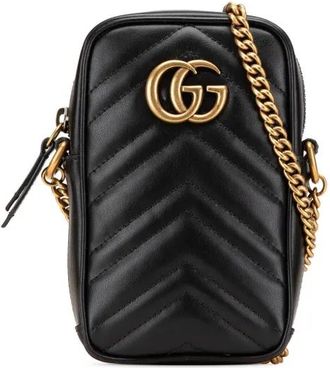 Gucci Borsa a tracolla GG Marmont mini in pelle matelass&eacute; 2016 a oggi - Nero