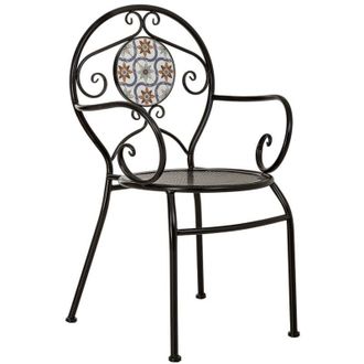 Wanderlust Deco Sillon De Mosaico Y Forja Negro 58x54x88h Cm