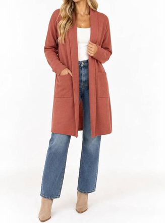 Papillon Lapel Coatigan With Pockets In Spice