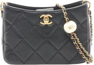 Chanel Pre-owned Leather chanel-bags - Dames - Vintage Mini Tas - Zwart - ONE Size - Vintage