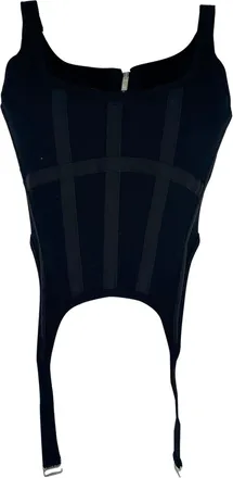 Dion Lee Rib Combat Corset Top in Black Cotton