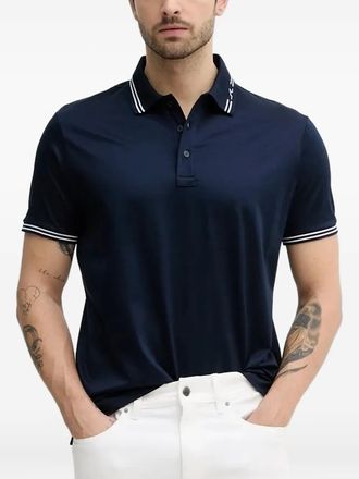 Paul & Shark striped-collar polo shirt - men - Cotton - L - Blue