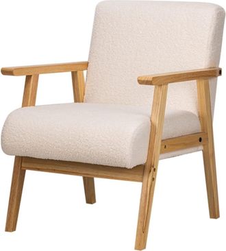 Nordlys Sill&oacute;n en madera y lana blanco