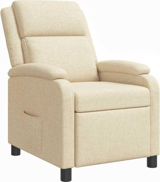 vidaXL Recliner Crema Tela Vidaxl