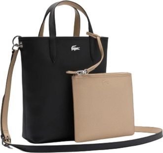 Lacoste Verfijnde Omkeerbare Canvas Handtas - Dames - Schoudertassen - Zwart - ONE Size - Tassen