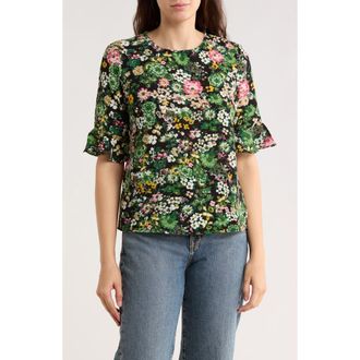 CeCe by Cynthia Steffe Ruffle Sleeve Top in Green at Nordstrom Rack, Size Xx-Large