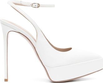 Le Silla Uma 140mm slingback pumps - women - Lambskin/Nappa Leather/Calf Leather/Rubber - 37.5 - White