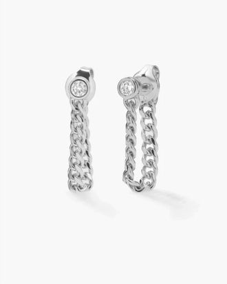 Melinda Maria Womens Baby Julian Soft Chain Hoops In Silver