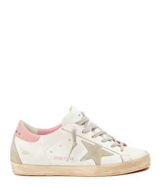 Golden Goose Baskets Super-star Cuir Blanc Rose P&acirc;le