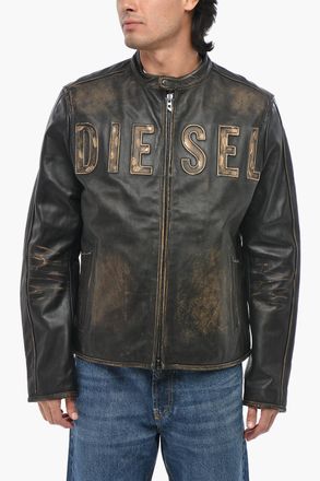 Diesel Leather Jacket L-MET-A Vintage Effect Diesel