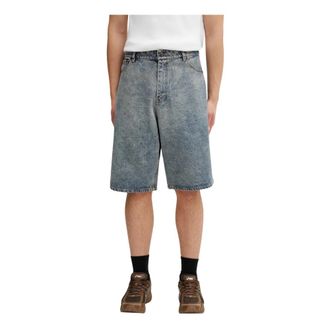 Daily Paper Clothing Compact Shield Embroidery Denim Shorts - Heren - Denim shorts - Blauw - 2XL - Denim - Korte Broeken